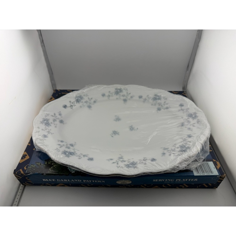 Johann‎ Haviland Blue Garland Serving Platter Bavaria Germany Fine China